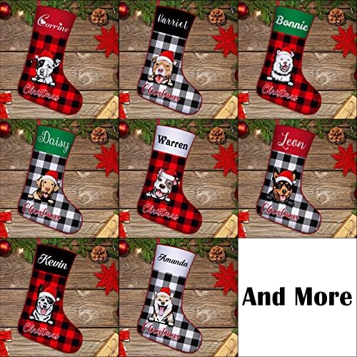 Dog pasmine Božićne čarape personalizirane s imenom teksta, prilagođenim psima za kućne ljubimce Božićne čarape za uređenje za odmor za odmor