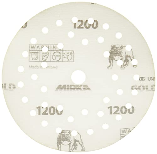 Mirka Gold Film Multifit 5 '' brusni papir 1500 Kuka i petlja, 50 pakovanja 5 inčnih brusnih diskova za