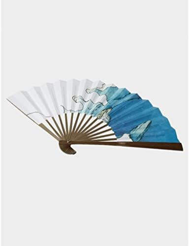 Preklopni ventilator Vintage bambuo Papir Ventilator Pejzažnu sliku sklopivi ventilator planina slika