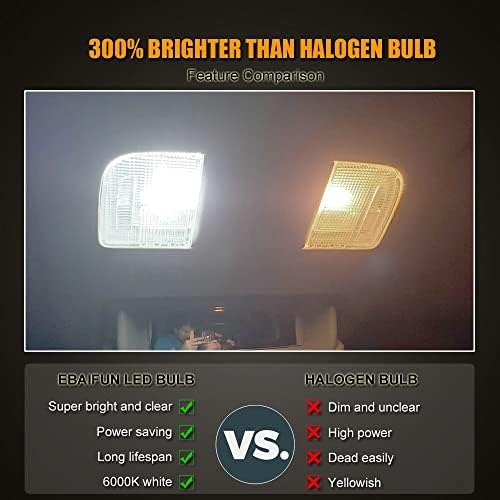 EBAIFUN 16-pc bijeli LED komplet za unutrašnje svjetlo kompatibilan sa 2019 2020 2021 Dodge Ram 1500 2500 3500 Map Dome toaletno ogledalo Stepwell zamjena sijalice za registarske tablice Super Bright 6000k paket