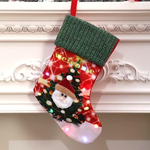 LED svijetlo veliko božićne čarape božićne ukrase Božićska dječja poklon torba Poklon torba patriotski viljuškari