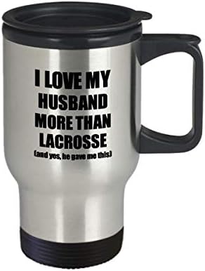 Lacrosse supruga Travel MUG Funny Valentine poklon Idea za mog supružnika Ljubitelj supružnika od supruga