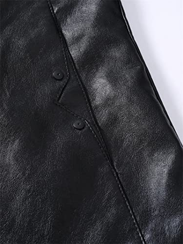 Muški stalak ovratnik Umjetna kožna jakna Casual Fleece obložene motociklističke jakne lagani Vintage Outwear kaput