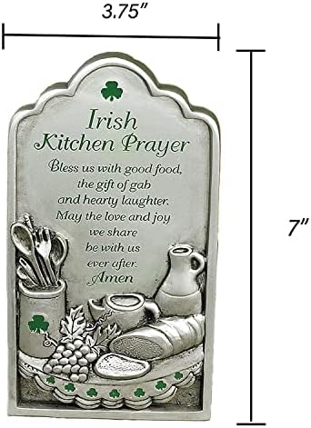 Abbey poklon 36300 Irska kuhinjska molitvena ploča, 3,75 x7, siva, 3,75 x 7