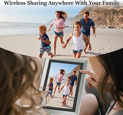 Aislpc 10.1 inčni WiFi digitalni okvir za slike, IPS ekran osetljiv na dodir Smart Cloud Photo Frame sa 16GB skladištem, automatsko rotiranje, montiranje na zid, jednostavno podešavanje za otpremanje fotografija/video zapisa putem aplikacije FRAMEO