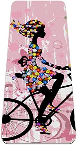 Siebzeh Butterfly Pink Girl Premium Thick Yoga Mat Eco Friendly Rubber Health & amp; fitnes Non Slip Mat za sve vrste vježbe joge i pilatesa