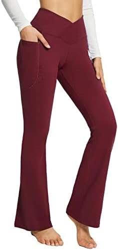 Žene pantalone za jamče-bljeskanje hlače za žene Visoko struk Workout Bootleg Radne hlače Bespremljene