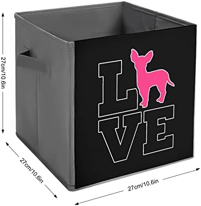 Chihuahua Love Skladivi za skladištenje kockice Organizator Trendne kutije za odlaganje tkanine umetnule