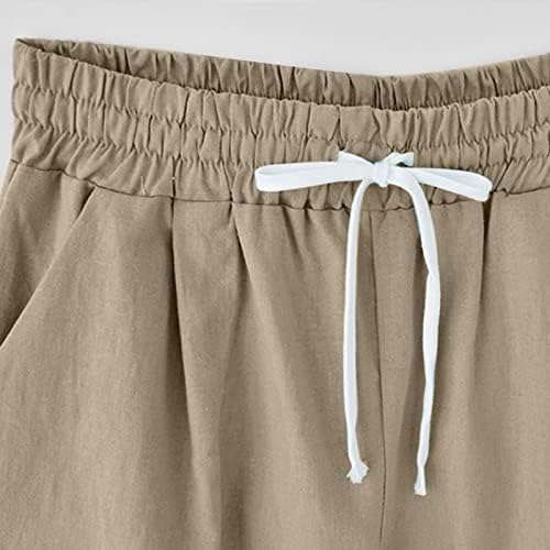 Miashui Žene 3 komada Yoga kratke hlače Žene Ljeto Visoki struk Ispiši pamučne hlače plus veličine kratke hlače