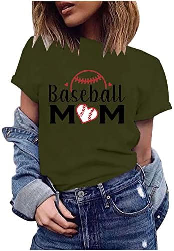 Bejzbol mama T košulje Baseball Love Graphic majice Žene Ljetno slovo Ispis majica kratke rukave