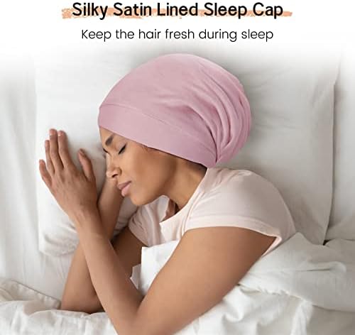 ICOOBREEZE SATIN kose poklopca za spavanje, svilenkasto satensko obloženo spavanje za žene i muškarce, noćnu