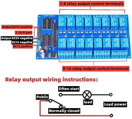 Exongy intelligent Kontrolna tabla prekidača, 16kanalni Relejni modul, 5/12 / 24V,izlaz izolacije