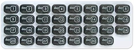 31-dnevni Organizator mjesečnih pilula sa dnevnim uklonjivim mahunama-Grey