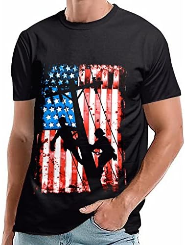 Miashui potkošulja s dugim rukavima za muškarce muške majice s muškom američkom zastavom Patriotska