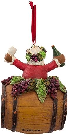 Kurt Adler 4-inčni Polyresin Santa na ukras za vino barel na Božić